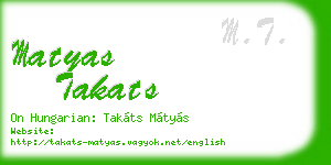 matyas takats business card