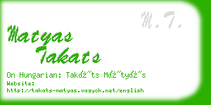 matyas takats business card